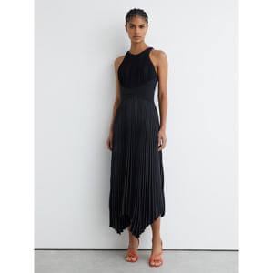 REISS Rachel Pleated Sleeveless Midi Dress